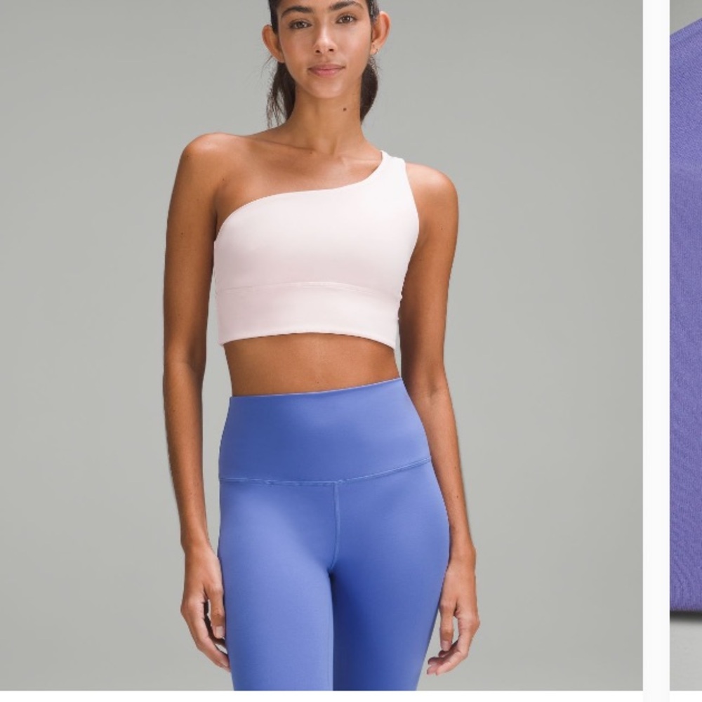 lululemon athletica One-Shoulder Sports Bra in Light Pink